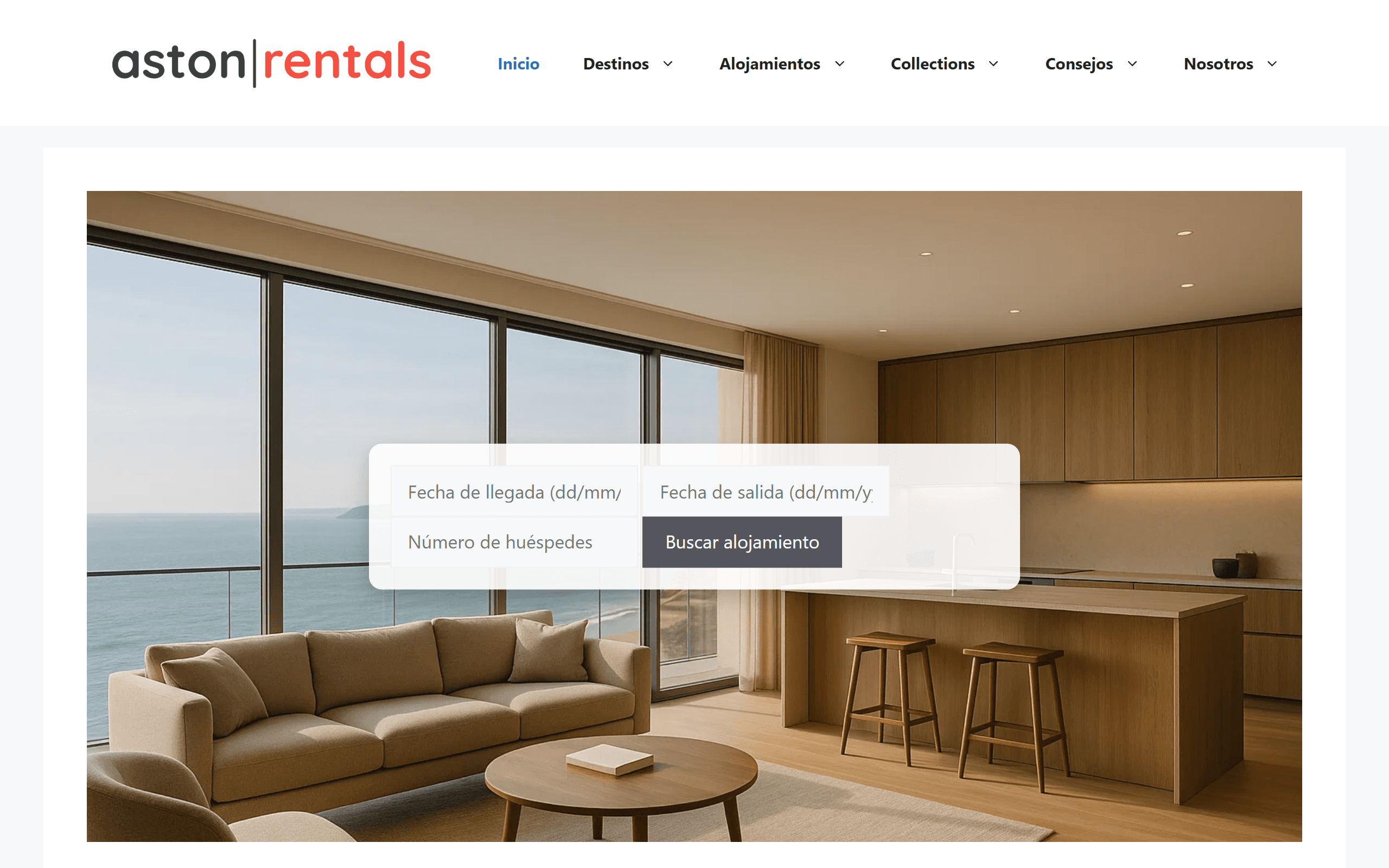 Aston Rentals homepage