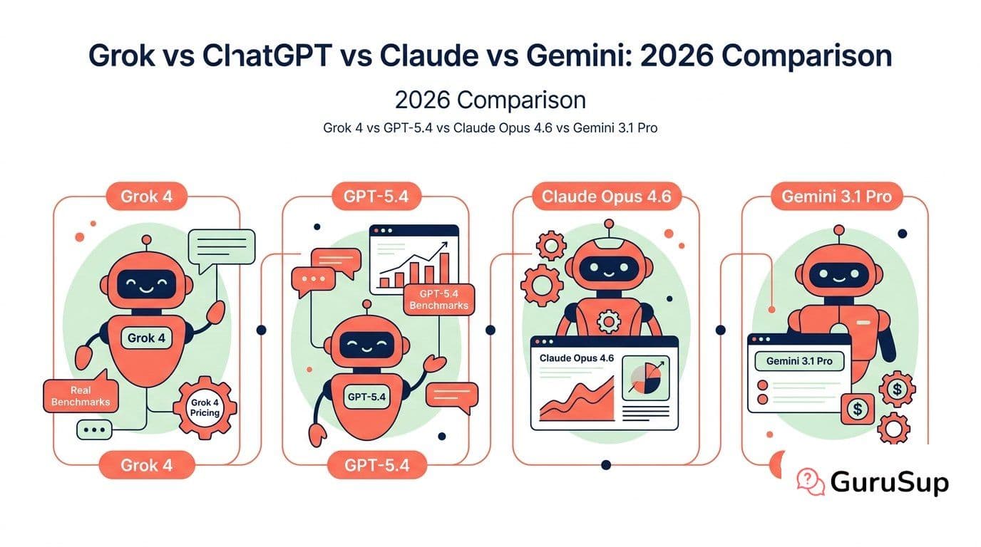Grok vs ChatGPT vs Claude vs Gemini: 2026 Comparison