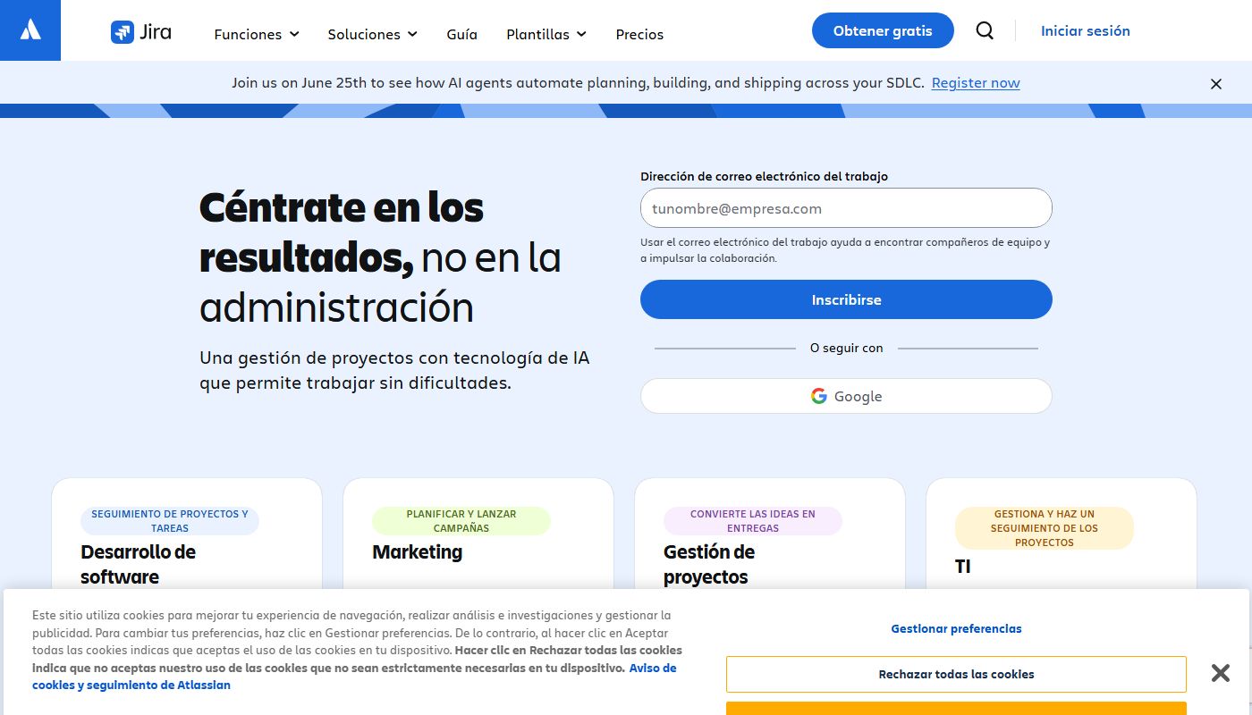 Panel de control de Jira Service Management