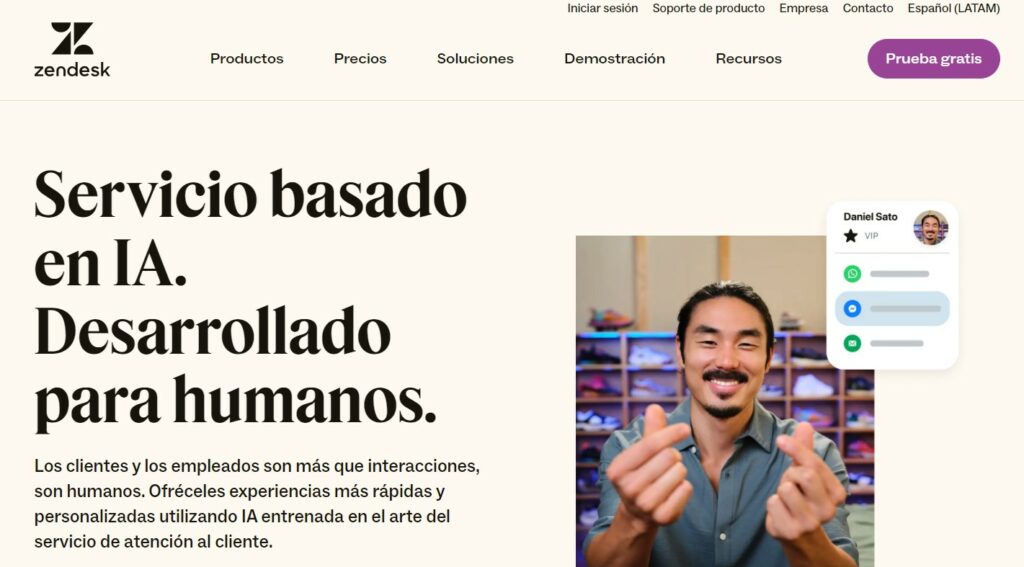 Panel de control de Zendesk